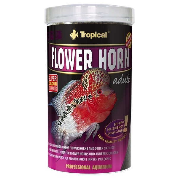 Tropical Flower Horn Adult Pellet – 500 Ml Fischfutter Für Ausgewachsene Flower Horn Fische Mit Vitamin C