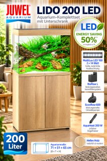 Juwel Lido 200 LED helles Holz inkl. Schrank