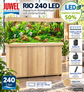 Juwel Rio 240 LED helles Holz inkl. Schrank