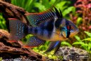 Mikrogeophagus ramirezi black -  Schmetterlingsbuntbarsch...